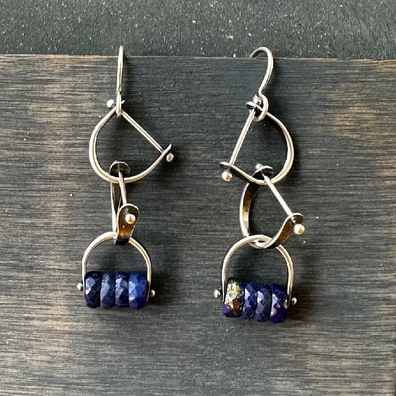 Best hoop earrings with snake-inspired designs for an edgy and fierce vibe-Lapis Bridle Earrings