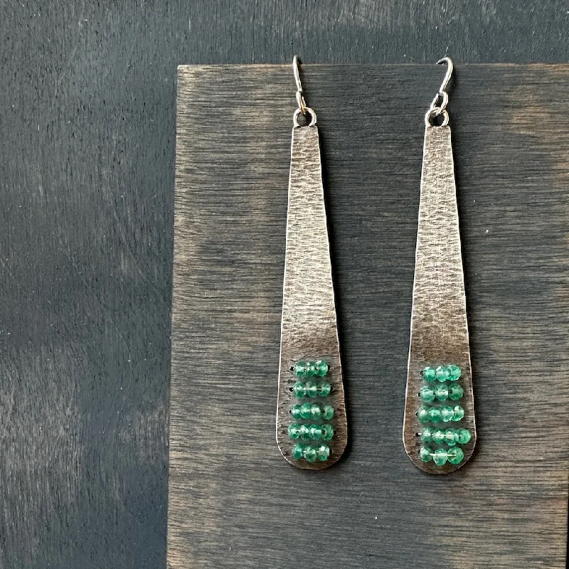 Hoop earrings with rhinestone embellishments for a glamorous and sparkling look-Layers Earrings, Green Onyx