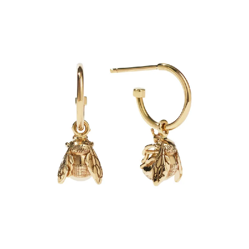 Best hoop earrings with multi-colored gemstones for a vibrant and lively touch-Meadowlark Bee Signature Hoop Earrings - Gold Plated