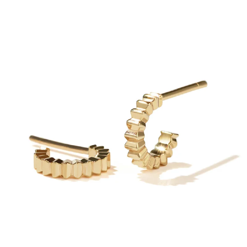 Hoop earrings with braided patterns for a detailed and textured finish-Meadowlark Solaire Hoops Small - Gold Plated