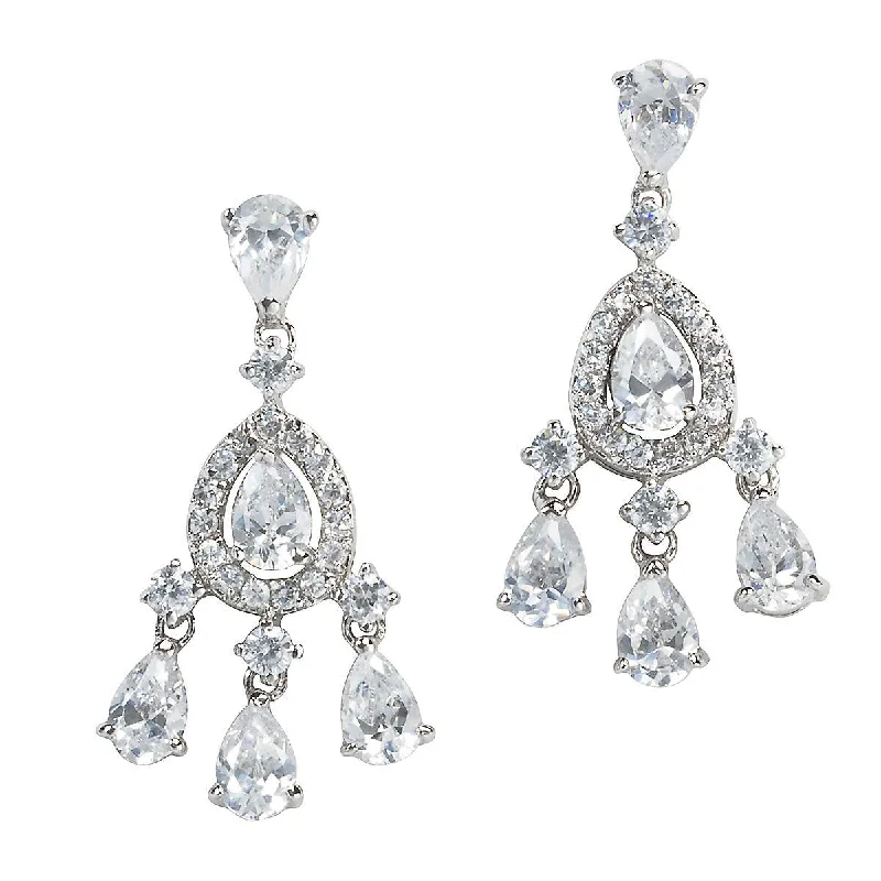 Best hoop earrings with sterling silver for an affordable and chic design-Michela Petite Chandelier Bridal Earring