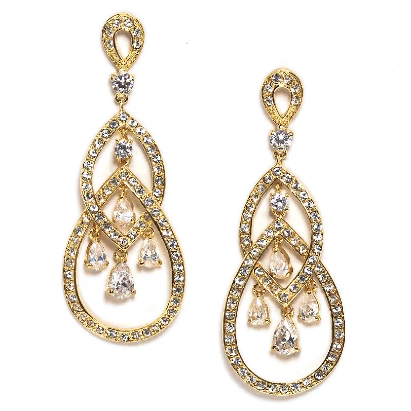 Hoop earrings with cut-out designs for a creative and lightweight effect-Millie Gold Chandelier Earring