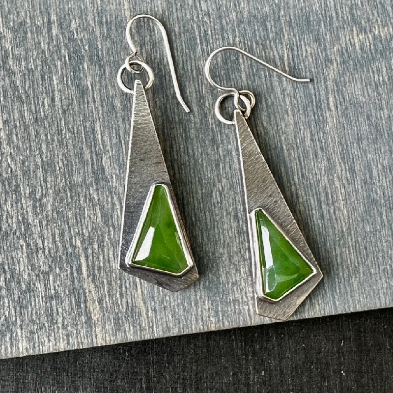 Best hoop earrings with blackened metal for an edgy and bold appearance-Nephrite "Layers" Earrings