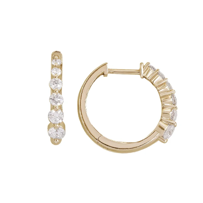 Hoop earrings with removable pendants for a versatile and customizable accessory-Ombre Hoop Diamond Earrings