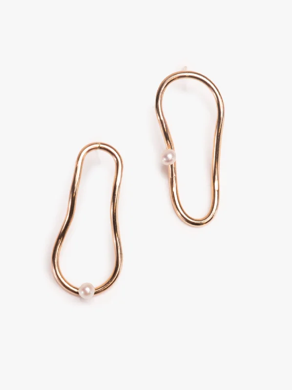 Hoop earrings with cut-out designs for a creative and lightweight effect-Pearl Orbit Earrings