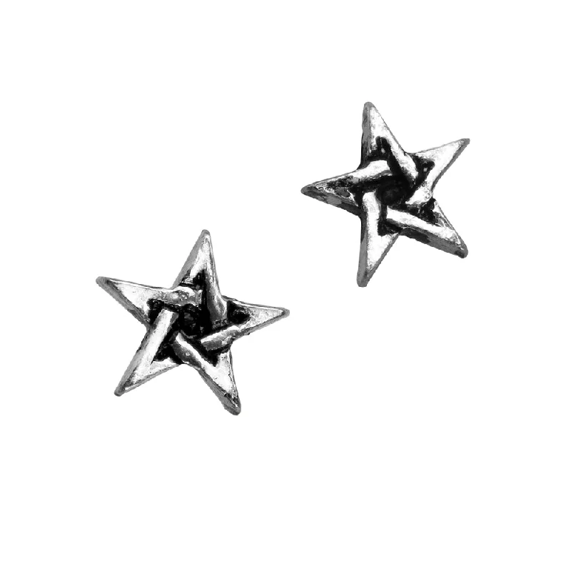 Best hoop earrings with sparkling cubic zirconia for a brilliant, budget-friendly effect-Pentagram Earrings by Alchemy Gothic