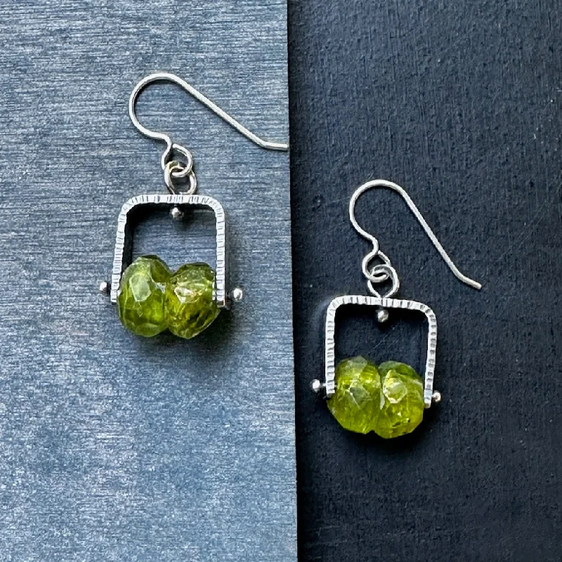 Best hoop earrings with floral designs for a feminine and delicate look-Peridot Climb Earrings