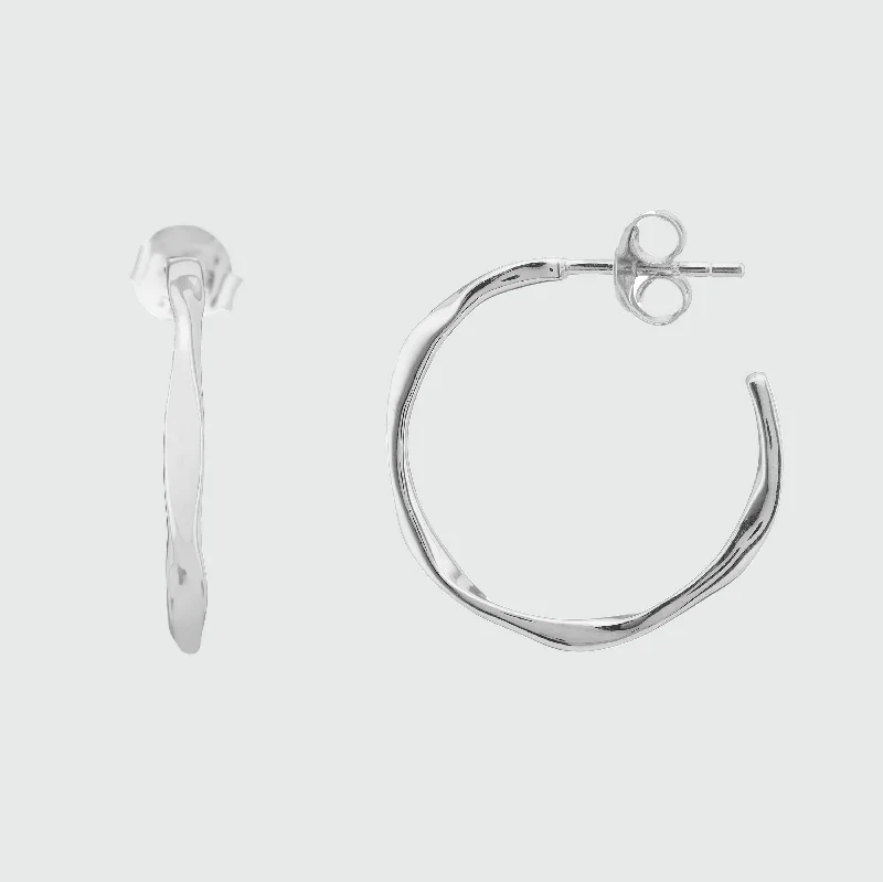 Hoop earrings with satin finishes for a smooth and elegant appearance-Ronda Piccolo Polished Sterling Silver Hoop Earrings