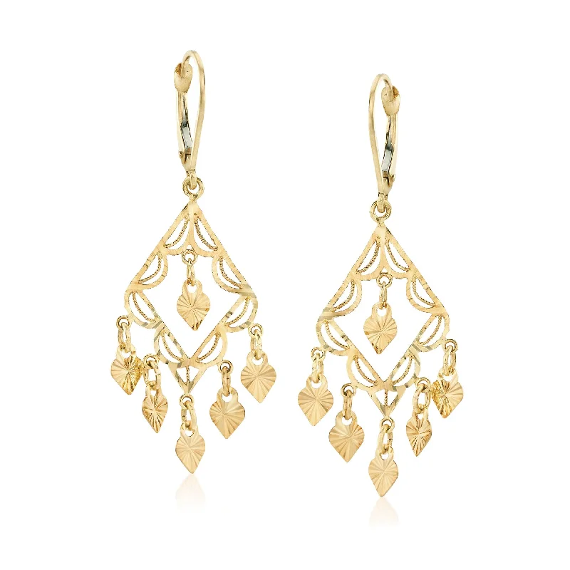 Best hoop earrings with enamel details for a colorful and modern look-Ross-Simons 14kt Yellow Gold Filigree Chandelier Earrings