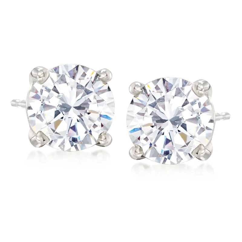 Best hoop earrings with gemstone accents for a colorful and elegant appearance-Ross-Simons CZ in 14kt White Gold