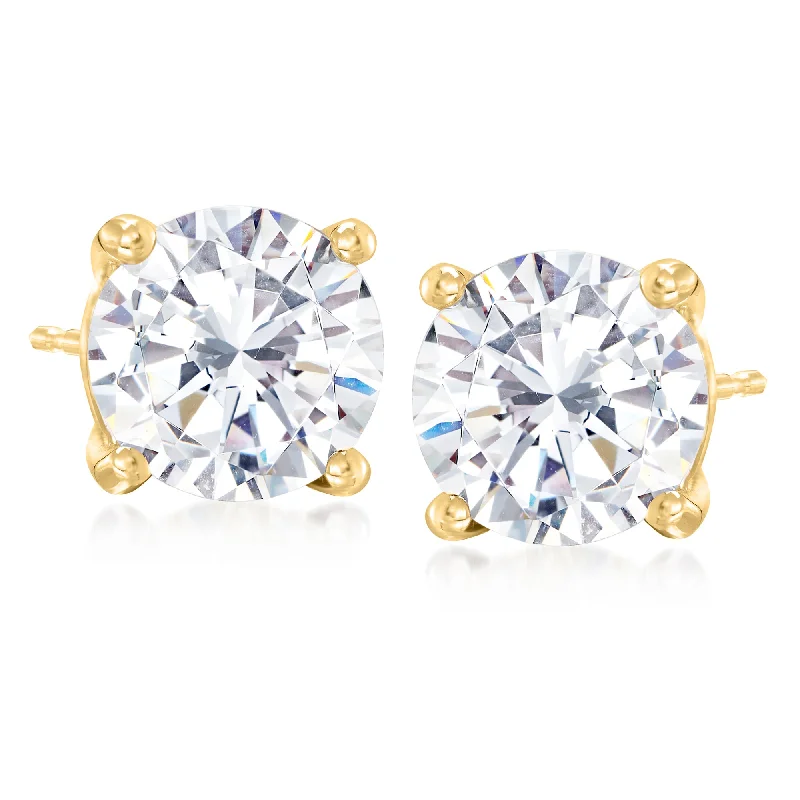 Hoop earrings with a matte finish for a sleek and sophisticated appearance-Ross-Simons CZ in 14kt Yellow Gold