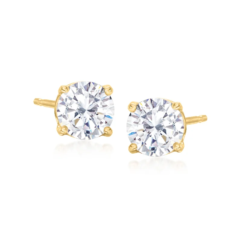 Best hoop earrings with snake-inspired designs for an edgy and fierce vibe-Ross-Simons CZ in 18kt Yellow Gold