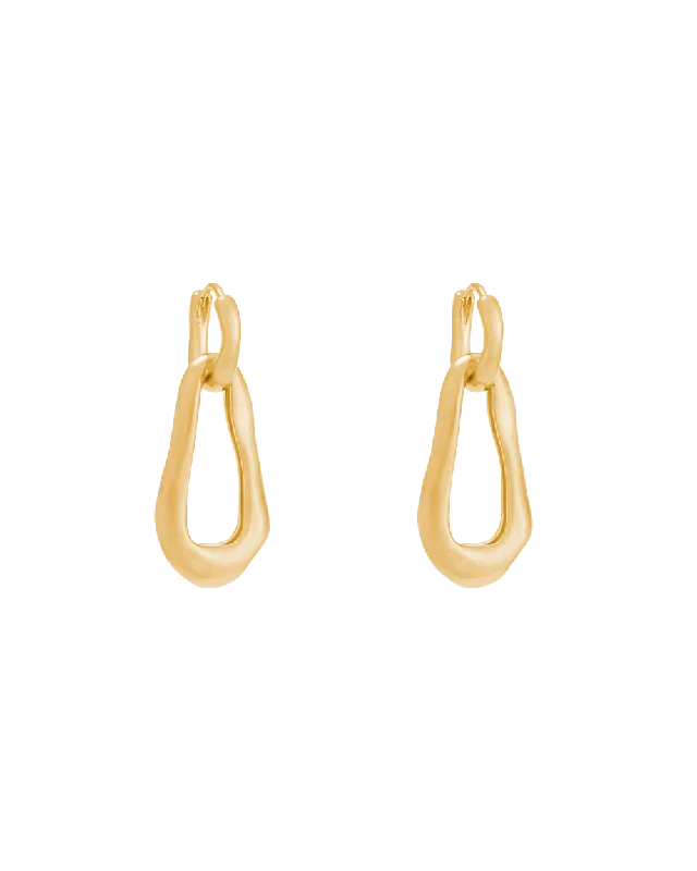 Hoop earrings with crescent moon shapes for a celestial and mystical appearance-SHIFT EARRINGS (18K GOLD PLATED)