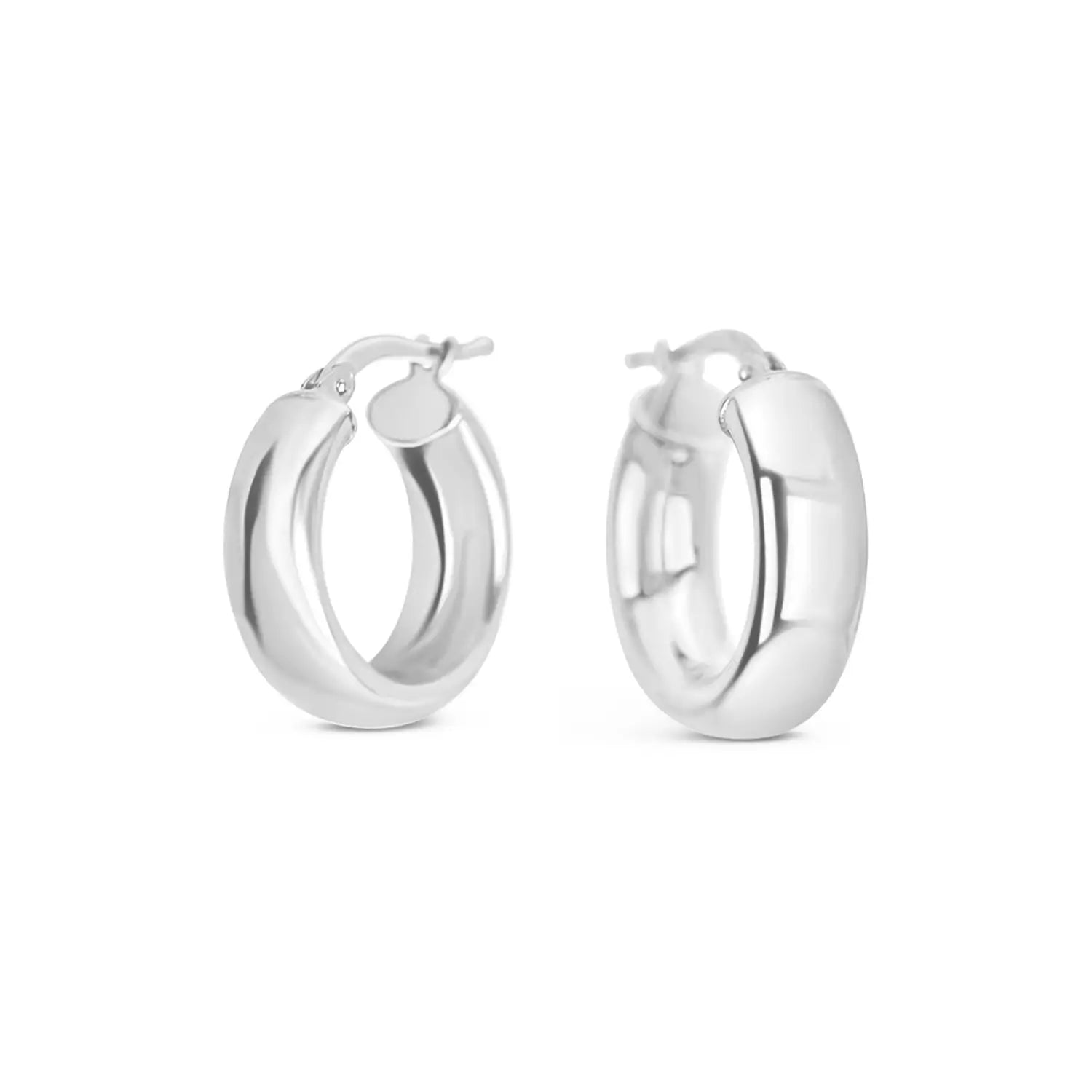 Best hoop earrings with gold-plated finishes for an affordable luxury vibe-Solid Silver Chunky Hoop Earrings