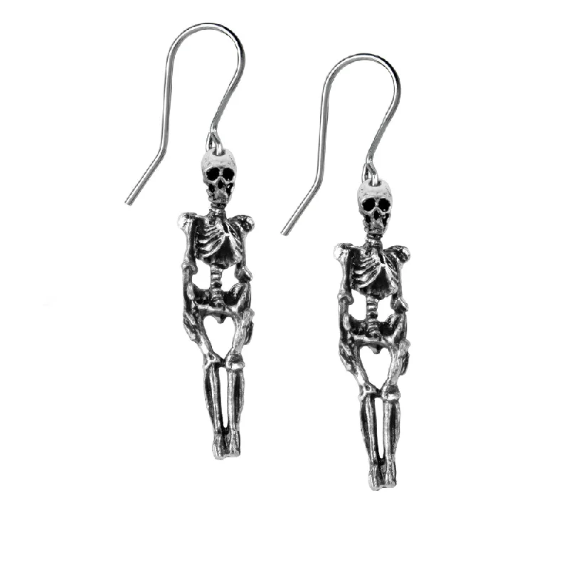 Best hoop earrings with blackened metal for an edgy and bold appearance-Skeleton Earrings by Alchemy Gothic