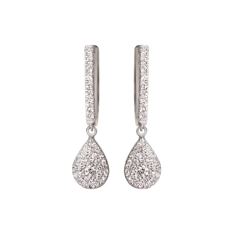 Best hoop earrings with gold for a luxurious and timeless look-Small Pear Diamond Drops Dangle Earrings Basic