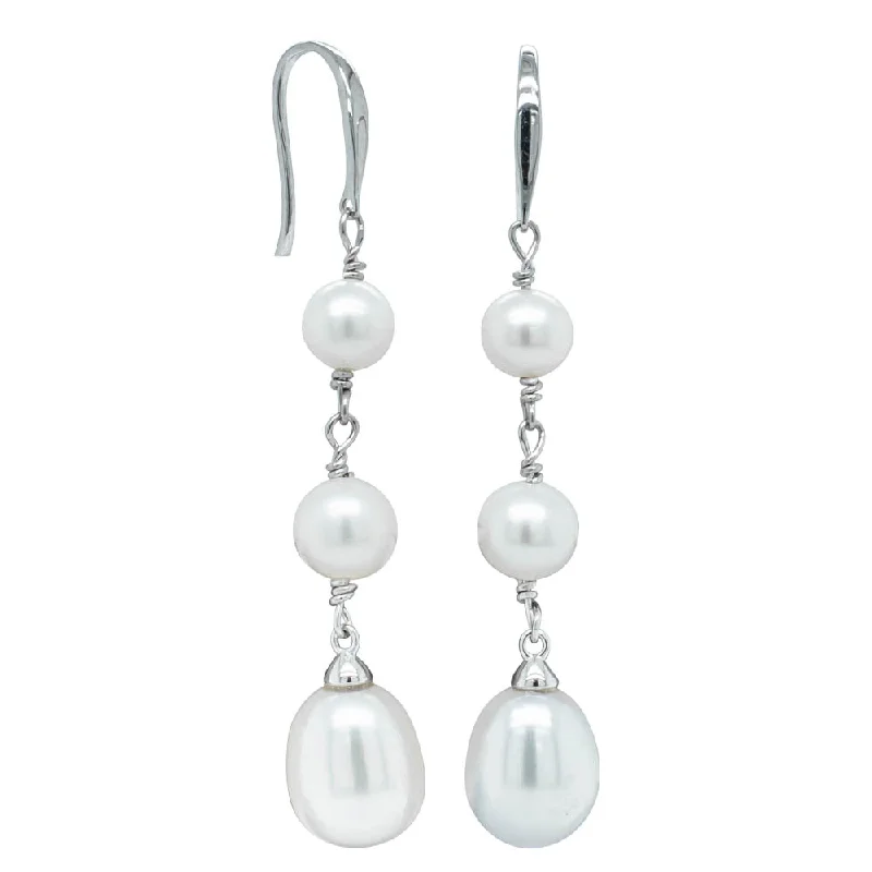 Best hoop earrings with crescent-shaped designs for a bold, moon-inspired style-Sterling Silver Freshwater Pearl Rosalind Earrings