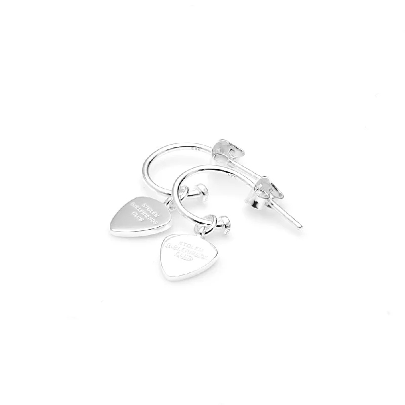 Best hoop earrings with oval shapes for a unique and elongated design-Stolen Girlfriends Club Guitar Pic Anchor Earrings - Sterling Silver