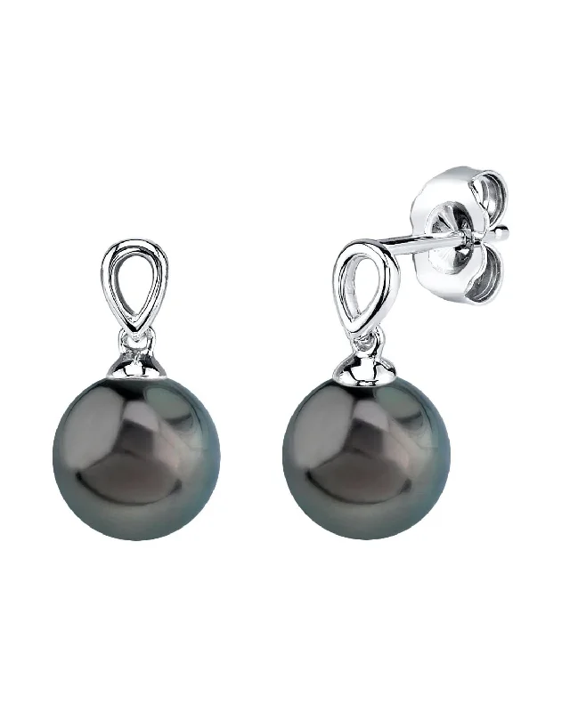 Hoop earrings with textured finishes for a vintage and classic style-Black Tahitian Pearl Sugar Dangle Earrings