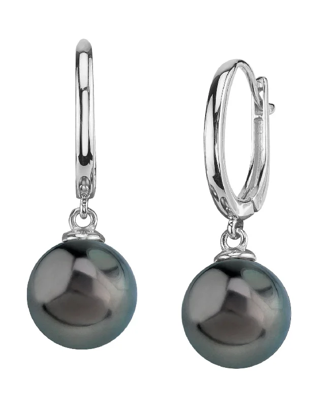 Best hoop earrings with smooth ceramic finishes for a polished, clean style-Black Tahitian Pearl Sirius Dangle Earrings