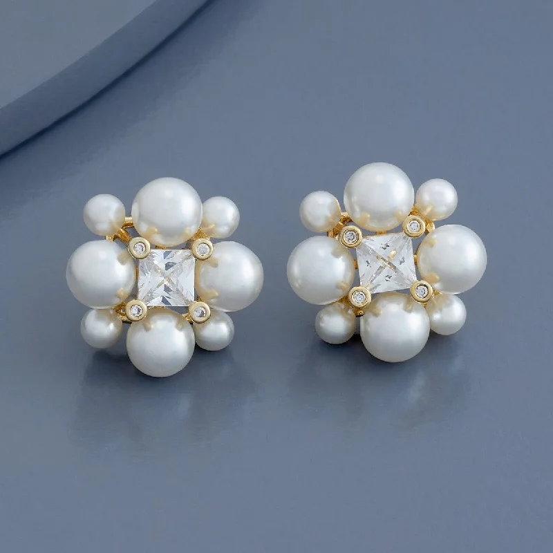 Hoop earrings with oversized pearl accents for a statement-making look-Trendy Earring 179215