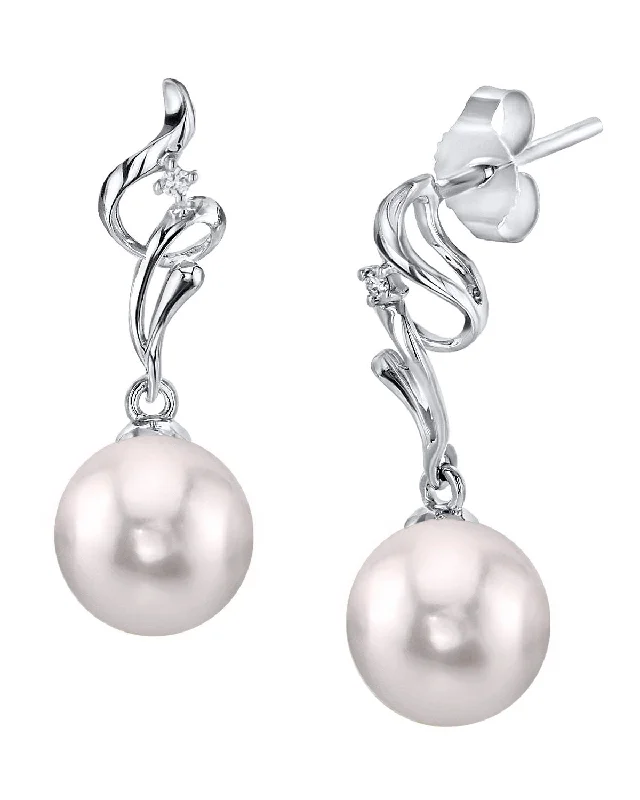 Best hoop earrings with sterling silver for an affordable and chic design-White Akoya Pearl & Diamond Aria Earrings